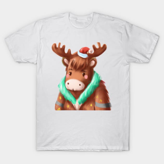 Cute Moose Drawing T-Shirt by Play Zoo